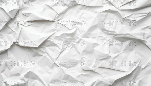 Horizontal White Crumpled Paper Template For Posters: Clean, Empty, And Ready For Use. Perfect