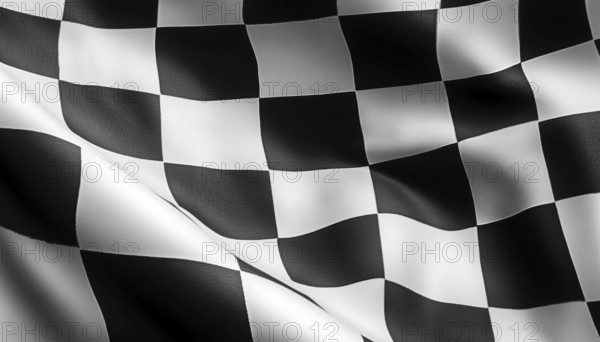 Black And White Checkered Flag Used In Racing Events To Signal The End Of A Race Or A Warning.