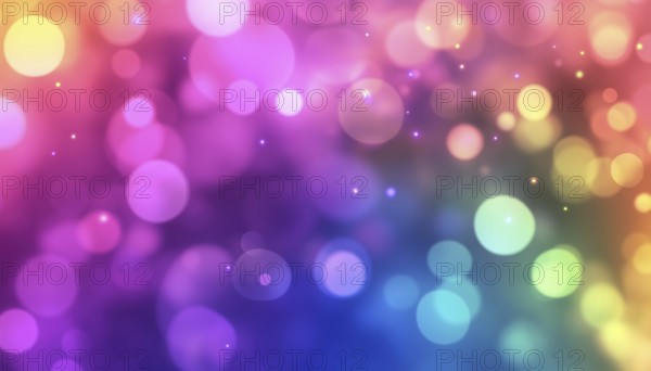 Stylish Sale Featuring Full Bokeh Effect And Abstract Blurred Rainbow Elements. Mockup Highlighted