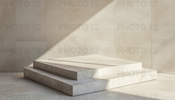 Stone Platform Central: A Product Podium For Highlighting Features With Soft Shadows And Neutral