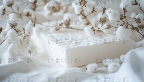 White Table With Bed Sponge And Spring Covered In Cotton- A Clean And Comfortable Display For A