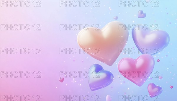 Romantic Valentine'S Day Love Cover With Trendy Gradient Heart Pastel - Perfect For Greeting Cards,