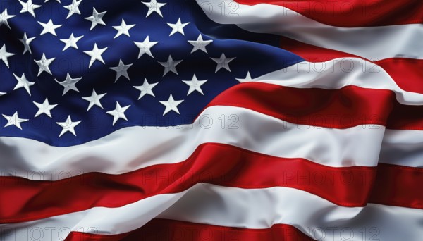 Detailed View Of The Rippled American Flag: A Close-Up Look At The Distinctive Texture And