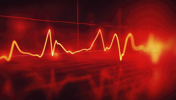 Red Heartbeat: A Symbol Of Life - The Electrocardiogram Sign - This Image Showcases The Red