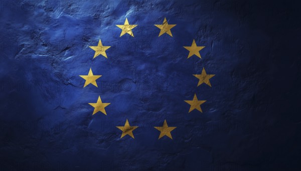 Elegant European Union Logo Featuring The Eu Flag With Circular Stars. Unique Design For