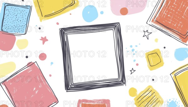 Colorful Rectangular Box With Playful Doodle Paint And Fun Quotes For Kids In Kindergarten School: