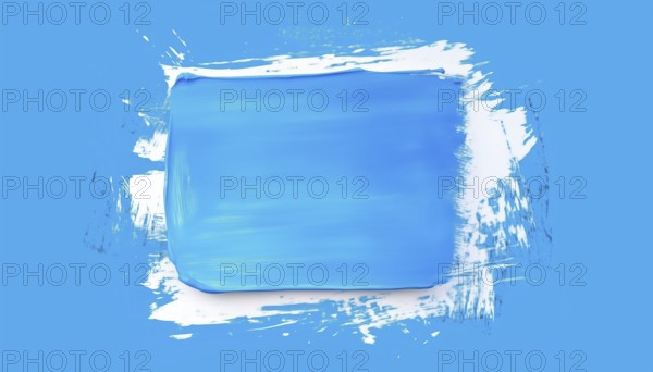Blue Rectangle Box With Doodle Red Brush Paint Quote Poster Frame And Speech Bubble Element.