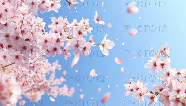 Realistic Sakura Vertical Template For Spring Sale Promotion With Discount On Blossoming Flowers