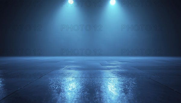 Blue Spot Light Reflections Adding A Glow To Winter Presentation, Branding Products, Cosmetics,