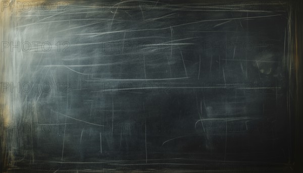 Erased Chalk Marks On Chalkboard: A Process Of Removing Chalk Writing From A Blackboard Surface