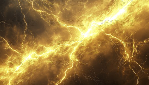 Yellow Lightning Effect On Material In 16:9 Aspect Ratio. Experience The Mesmerizing Impact Of