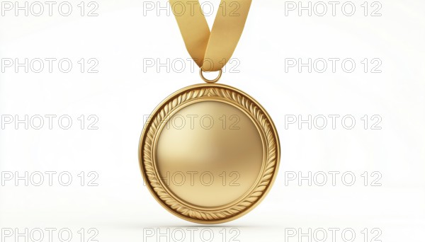 Premium Quality Assurance: Shiny Gold Medal Seal Of Satisfaction On White Background With 100%