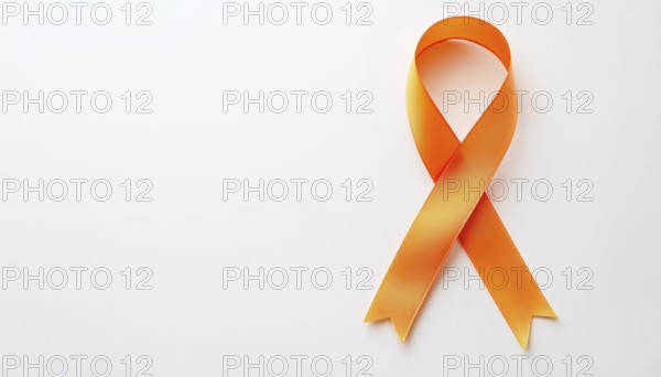 Adhd Awareness Month In October: White Screen With Orange Ribbon. Campaign For Mental Health