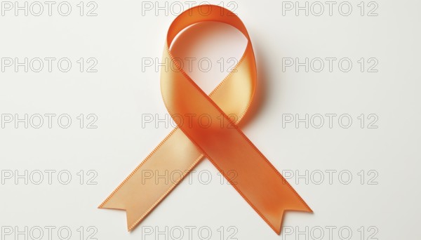 Adhd Awareness Month: Orange Ribbon On White For Mental Health Campaign In October With Digitally