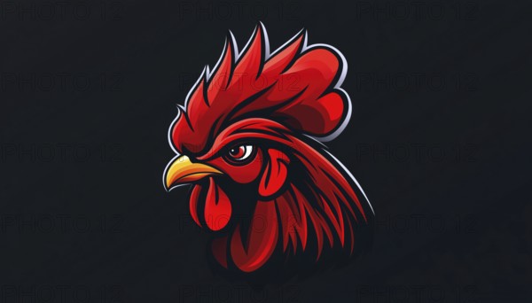 Logo Mascot Featuring A Rooster Head - A Design Showcasing The Head Of A Rooster Used As A Mascot