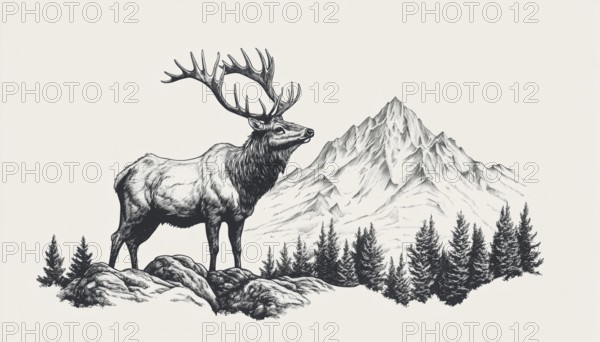 Elk Mountain Ado In Mono: Art For Badge, Sticker, Patch, T-Shirt, And More! Capture The Beauty Of