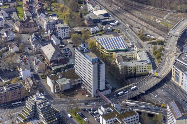 Aerial photo, local court and district court, Siegener Versorgungsbetriebe, Uni Siegen EGV,