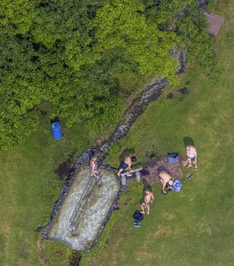 Aerial view, Werl water treading pool, Werl, Soester Börde, North Rhine-Westphalia, Germany,