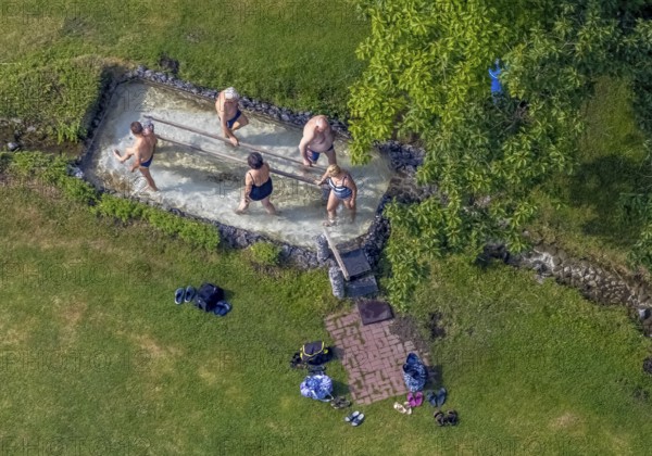 Aerial view, Werl water treading pool, Werl, Soester Börde, North Rhine-Westphalia, Germany,