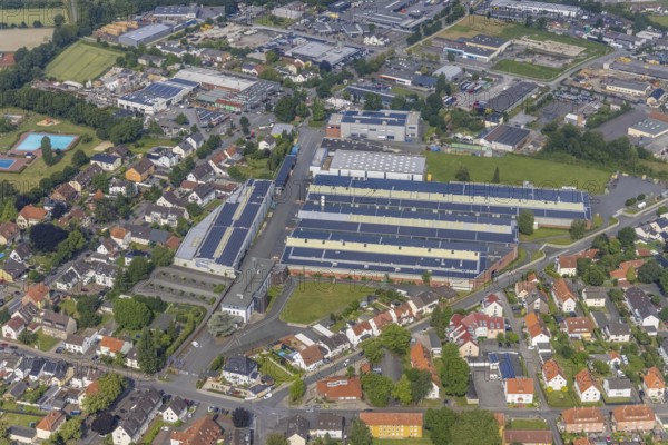 Aerial view, Standard Metallwerke, Werl, Soester Börde, North Rhine-Westphalia, Germany, DE,