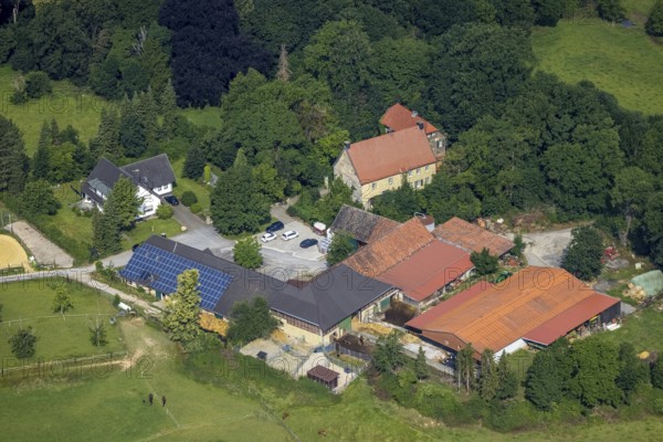 Aerial view, Haus Westrich, Westbüderich, Werl, Soester Börde, North Rhine-Westphalia, Germany, DE,
