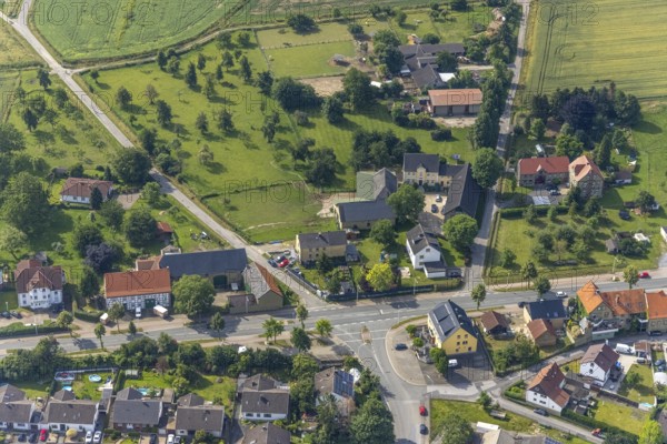 Aerial view, intersection Büdericher Bundesstraße Schlesienstraße Rottweg Minneweg, Westbüderich,