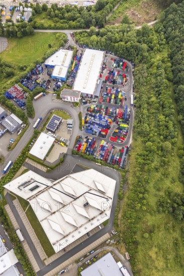 Aerial view, commercial area Hillmicker Straße, APS Wenden Drehmo GmbH, Gerhard Steinseifer
