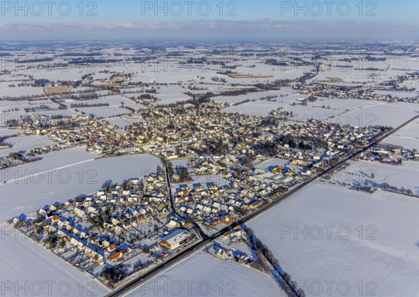 Aerial view, overview Westönnen, Westönner Bundesstraße - formerly Bundesstraße B1 downgraded to