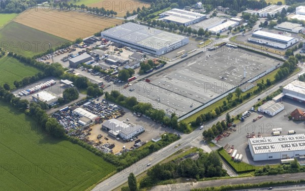 Aerial view, industrial estate Hammer Straße, Brelo Rohstoff Recycling, Kettler Werk Sönnern 1,