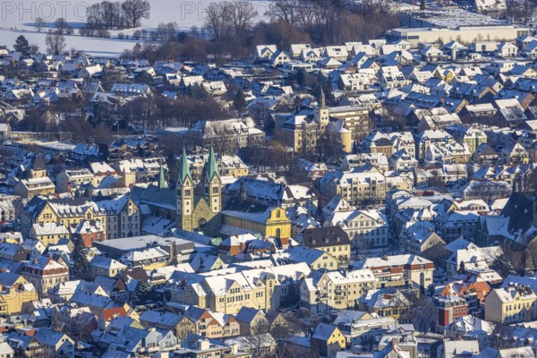 Aerial view, pilgrimage basilica of the Visitation of the Virgin Mary, Walburgisstraße, old