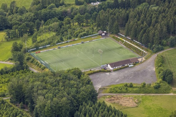 Aerial photo, Rothemühle sports ground, Wenden, Sauerland, North Rhine-Westphalia, Germany, DE,