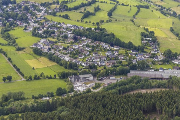 Aerial view, local view Heid, Wenden, Sauerland, North Rhine-Westphalia, Germany, DE, Europe,