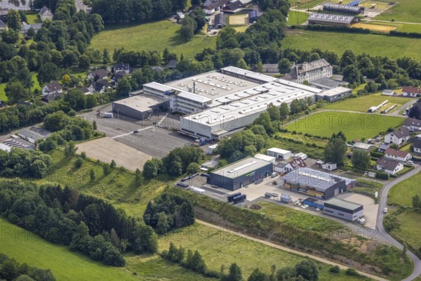 Aerial view, commercial area Hillmicker Straße, EMG Automation GmbH, Gerlingen, Hillmicke, Wenden,