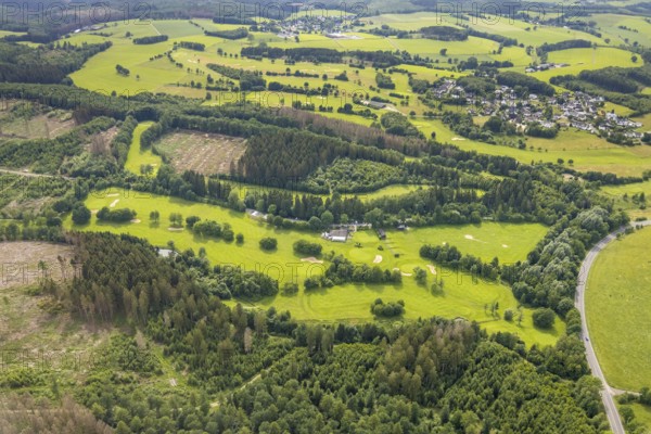 Aerial photo, Golfclub Siegen-Olpe, Dörnscheid, Wenden, Sauerland, North Rhine-Westphalia, Germany,