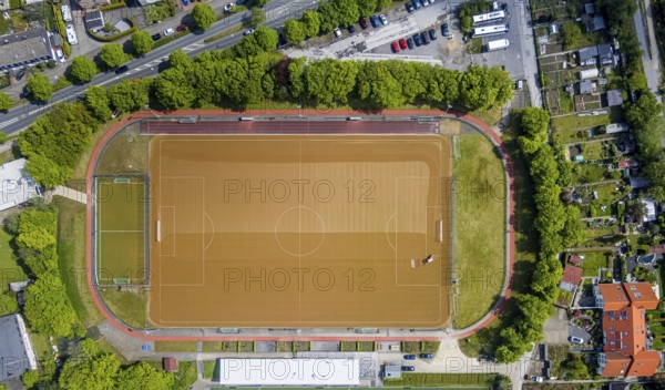 Aerial view, stadium Von-Böttinger-Platz, Velbert, Ruhr area, North Rhine-Westphalia, Germany, DE,