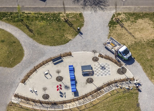 Aerial view, movement and neighbourhood park Am Tannenbusch, Am Tannenbusch, Friedrichsfeld,