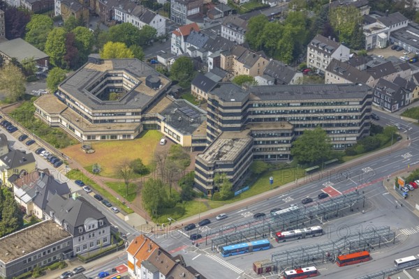 Aerial view, local court and tax office, Velbert, Ruhr area, North Rhine-Westphalia, Germany,