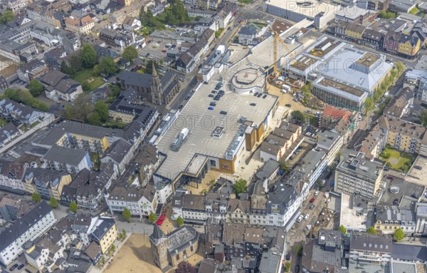 Aerial view, construction site at Forum Niederberg, cultural and event centre, StadtGalerie