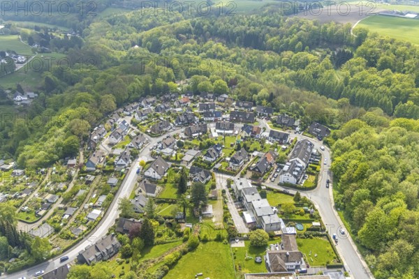 Aerial view, residential area Am Brangenberg, Velbert, Ruhr area, North Rhine-Westphalia, Germany,