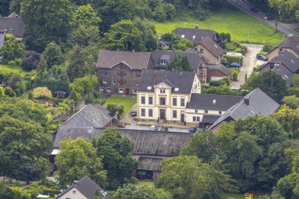 Aerial view, Landhaus Ententeich, Kessebüren, Unna, Ruhr area, North Rhine-Westphalia, Germany, DE,