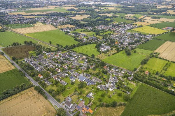 Aerial view, local view Mühlhausen, Unna, Ruhr area, North Rhine-Westphalia, Germany, DE, Europe,