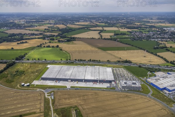 Aerial view, new Woolworth headquarters and logistics centre, commercial area Unna Kamen, Afferde,