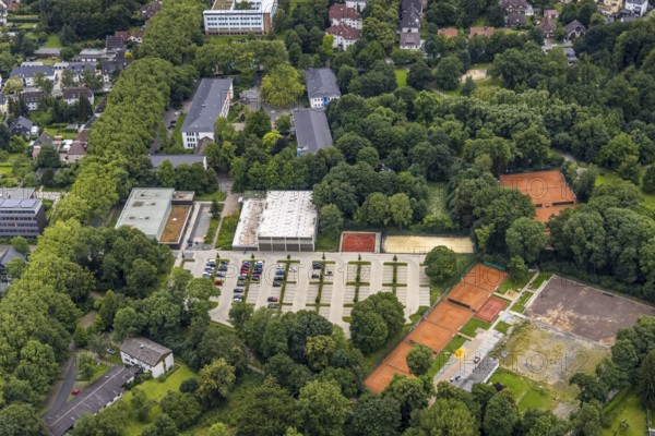 Aerial view, spa garden, Königsborn, Unna, Ruhr area, North Rhine-Westphalia, Germany, DE, Europe,