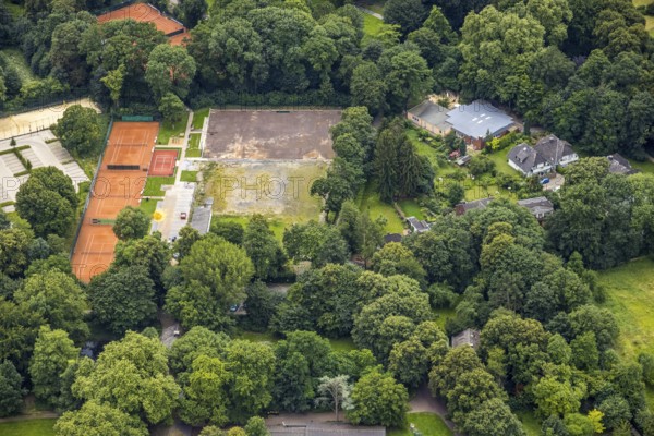 Aerial view, spa garden, Königsborn, Unna, Ruhr area, North Rhine-Westphalia, Germany, DE, Europe,