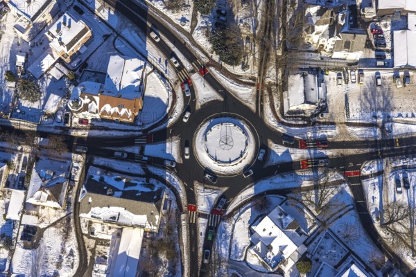 Aerial view, roundabout Hansastraße, Unna, Ruhr area, North Rhine-Westphalia, Germany, DE, Europe,