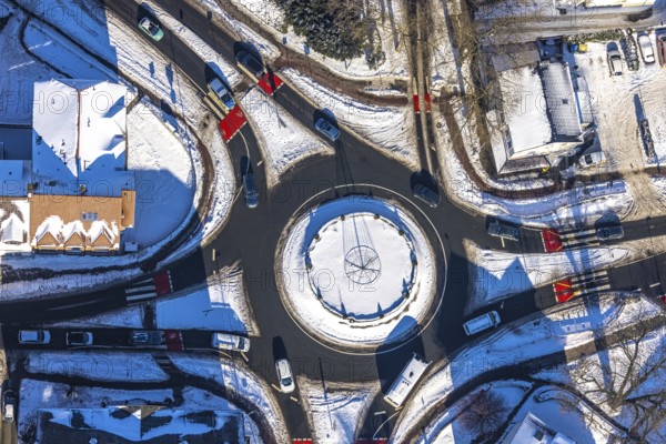 Aerial view, roundabout Hansastraße, Unna, Ruhr area, North Rhine-Westphalia, Germany, DE, Europe,