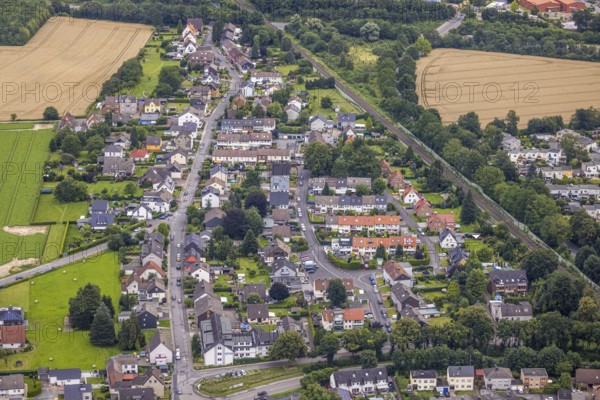 Aerial view, view of Massener Kirchweg and Ringstraße, Obermassen retirement home, Maßen, Unna,