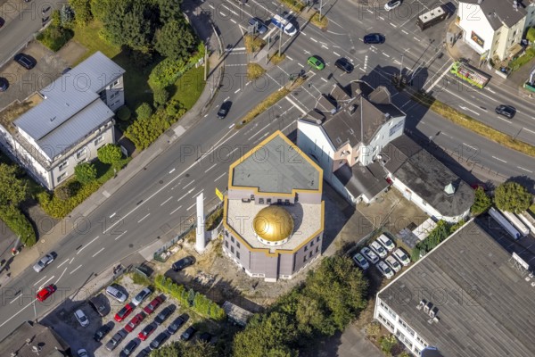 Aerial view, new mosque building, new building Diyanet-Turkish Islamic Cultural Association Schwelm