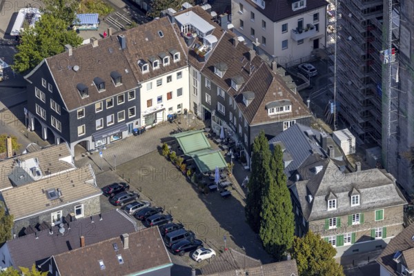 Aerial view, Altmarkt at the evang. Christuskirche in Schwelm, Ruhr area, North Rhine-Westphalia,