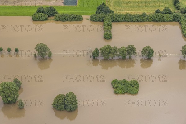 Aerial photo, Ruhr flood, Wandhofen, Schwerte, Ruhr area, North Rhine-Westphalia, Germany, DE,